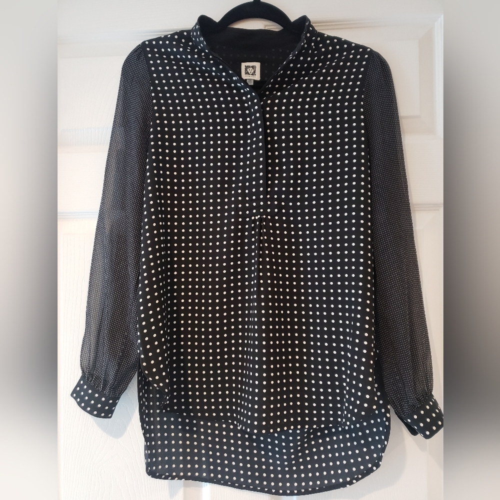 Anne Klein chiffon button up shirt